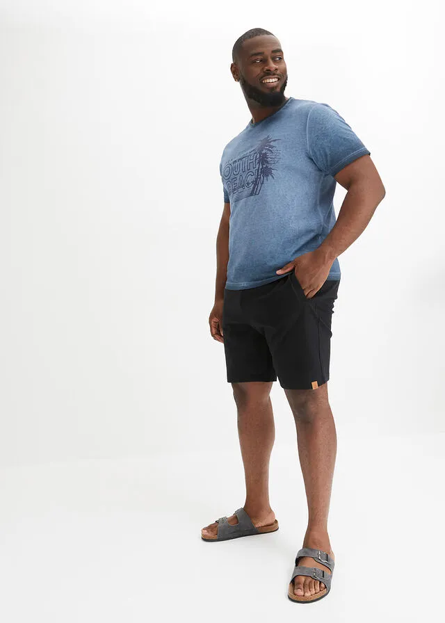 Camiseta con efecto desgastado índigo