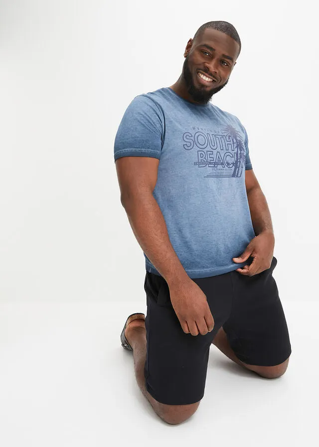 Camiseta con efecto desgastado índigo
