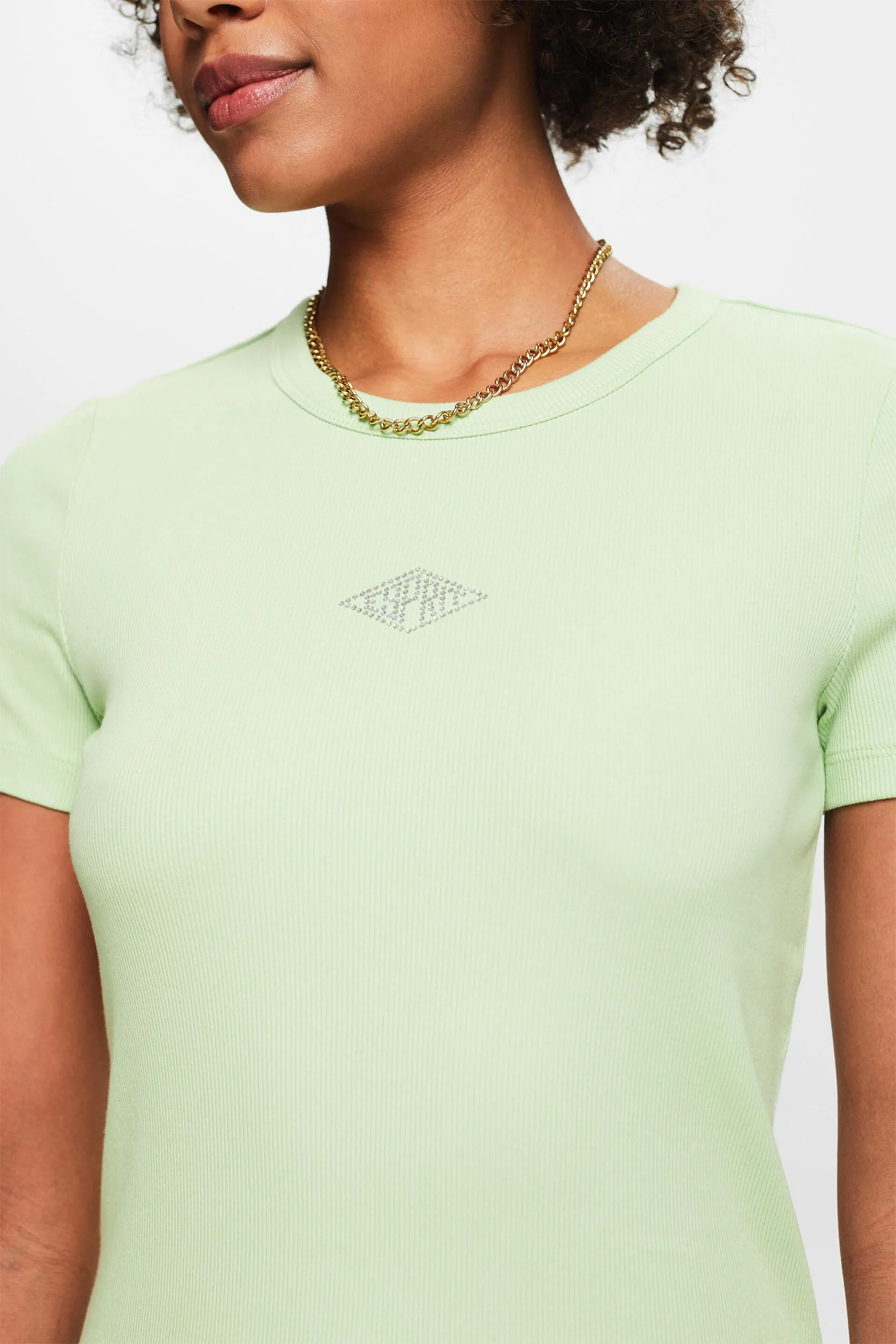 Camiseta con logotipo de strass