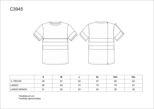 Camiseta cuello caja manga corta cintas reflectantes Amarillo