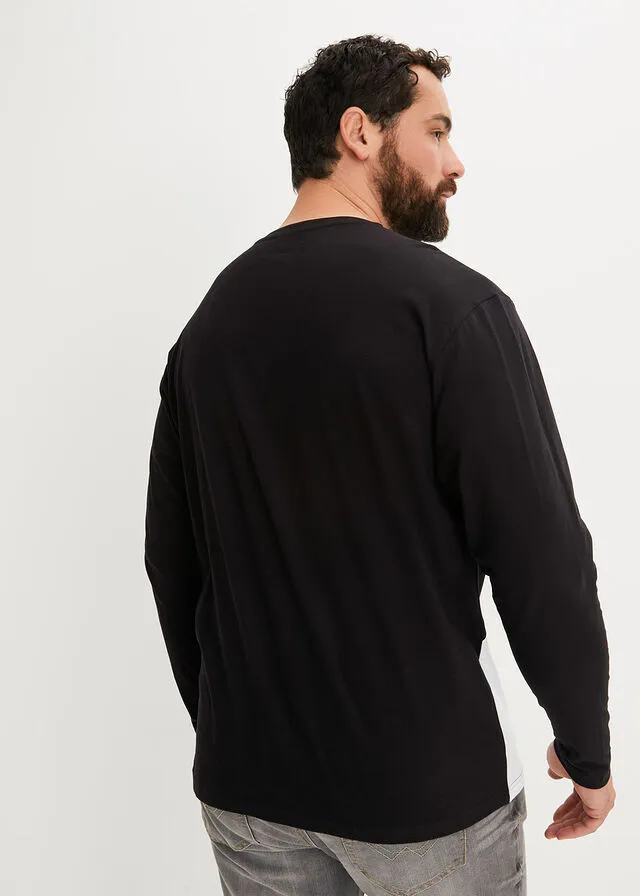 CAMISETA DE MANGA LARGA NEGROBLANCO CON ESTAMPADO GRáFICO
