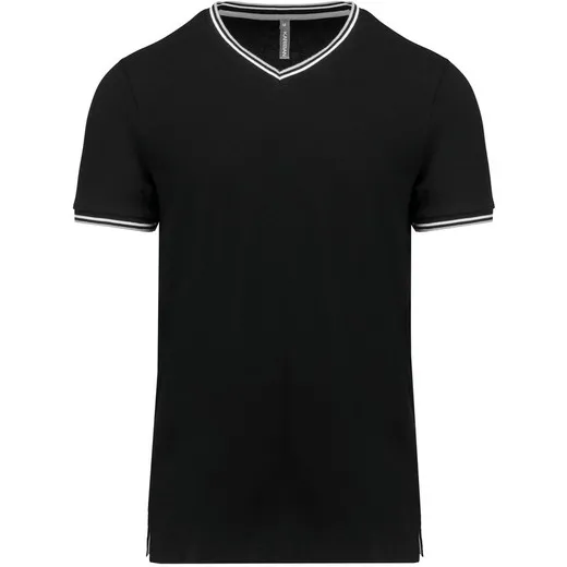Camiseta de punto piqué con cuello de pico de hombre