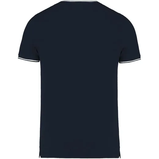 Camiseta de punto piqué con cuello de pico de hombre