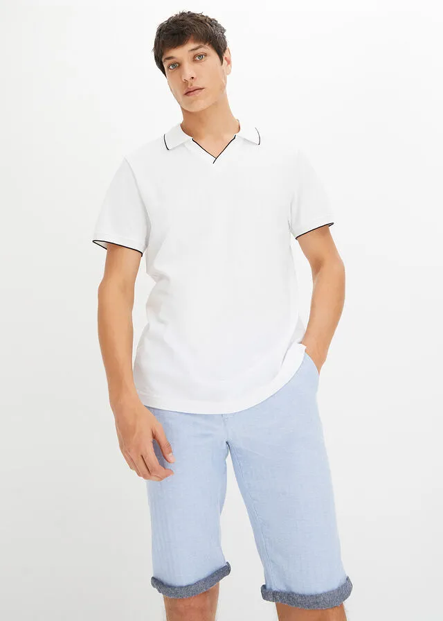 CAMISETA DE TIPO POLO BLANCONEGRO
