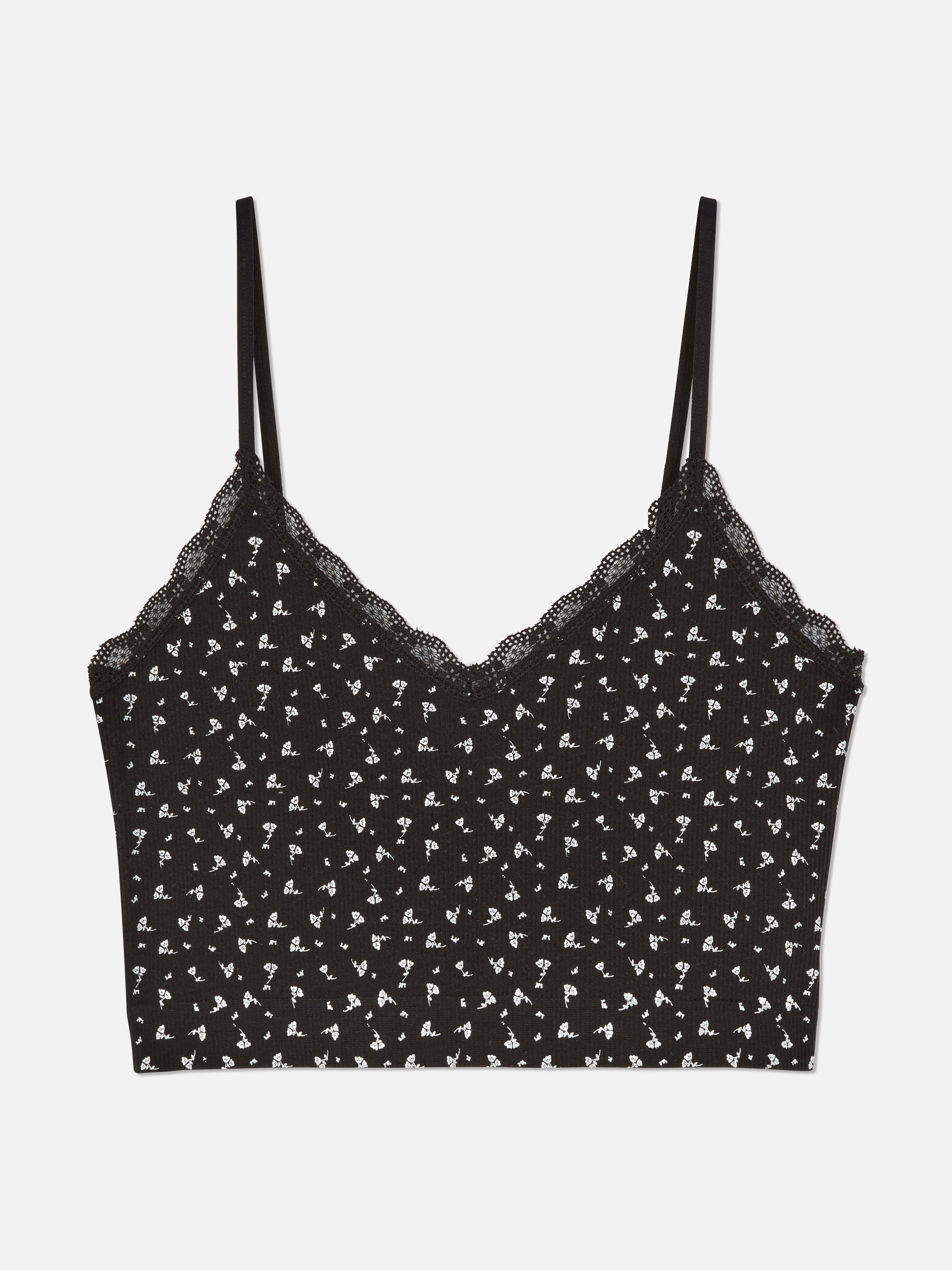 Camiseta de tirantes de pijama corta con ribete