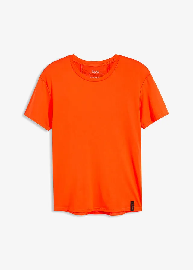 Camiseta funcional con inserto de malla naranja sanguina