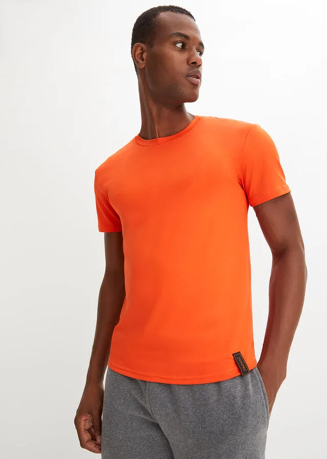 Camiseta funcional con inserto de malla naranja sanguina