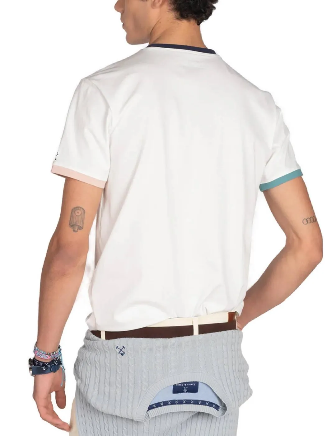 Camiseta Harper Malibú blanca manga corta colores hombre