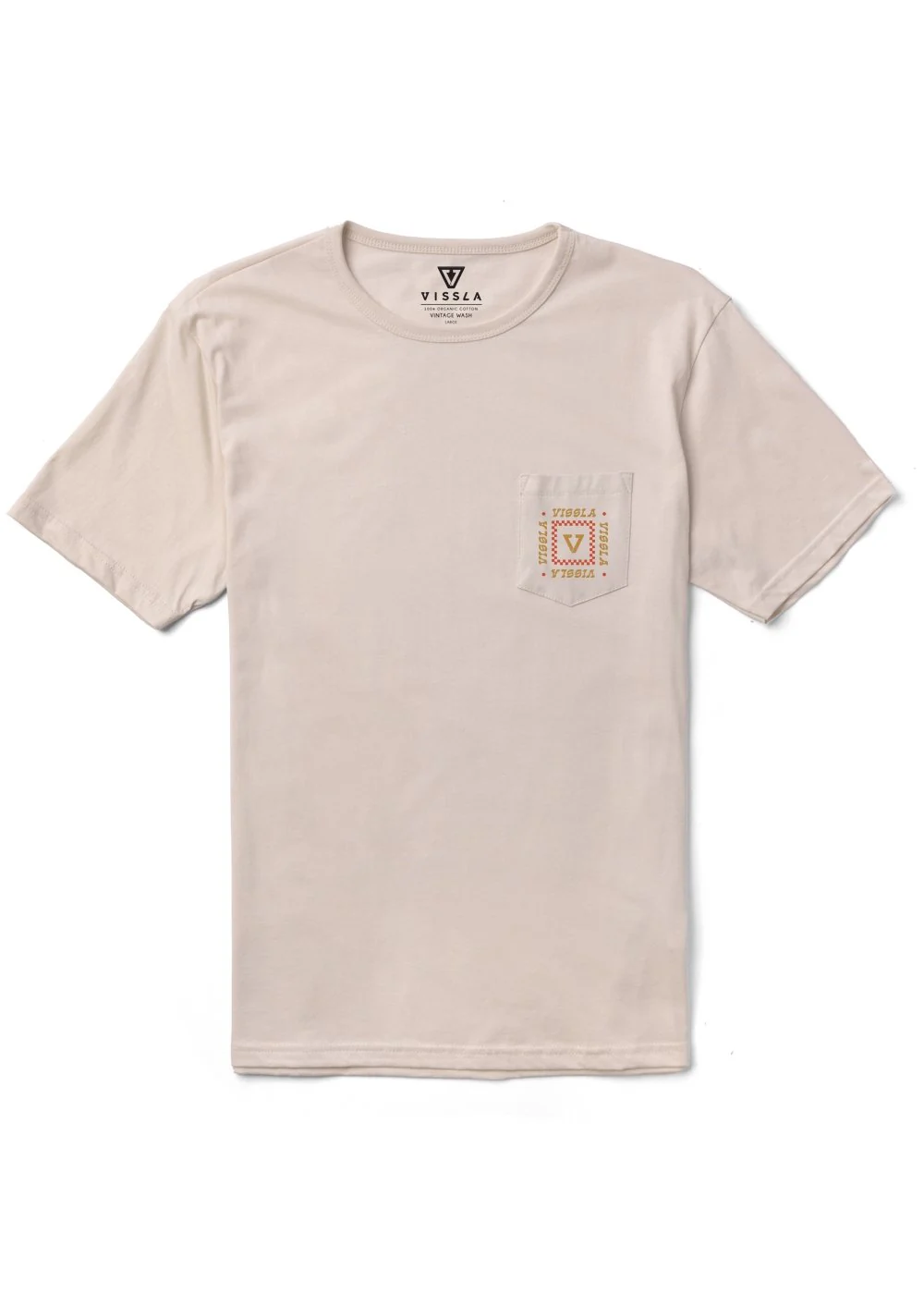 CAMISETA HOMBRE VISSLA MANGA CORTA SOREN SERNADE ORGANIC PKT TEE REFM4234SER (BON) BEIGE