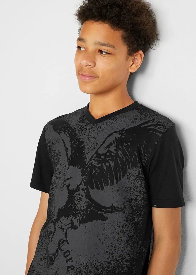 Camiseta Negro estampado