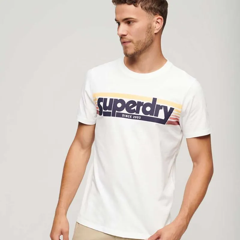 Camiseta Para Hombre Terrain Striped Logo Superdry