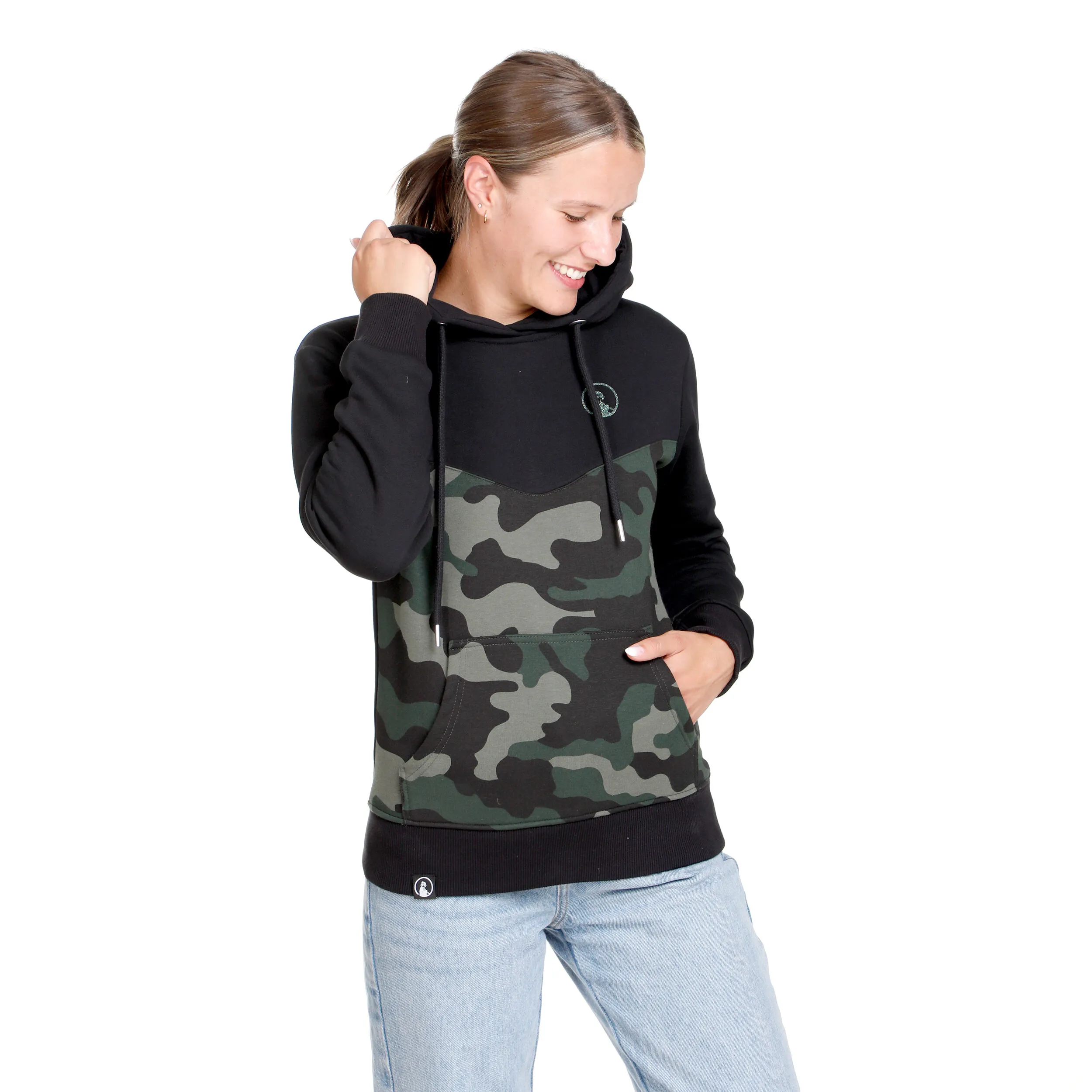 Camou Glitter Sudadera Con Capucha Mujeres