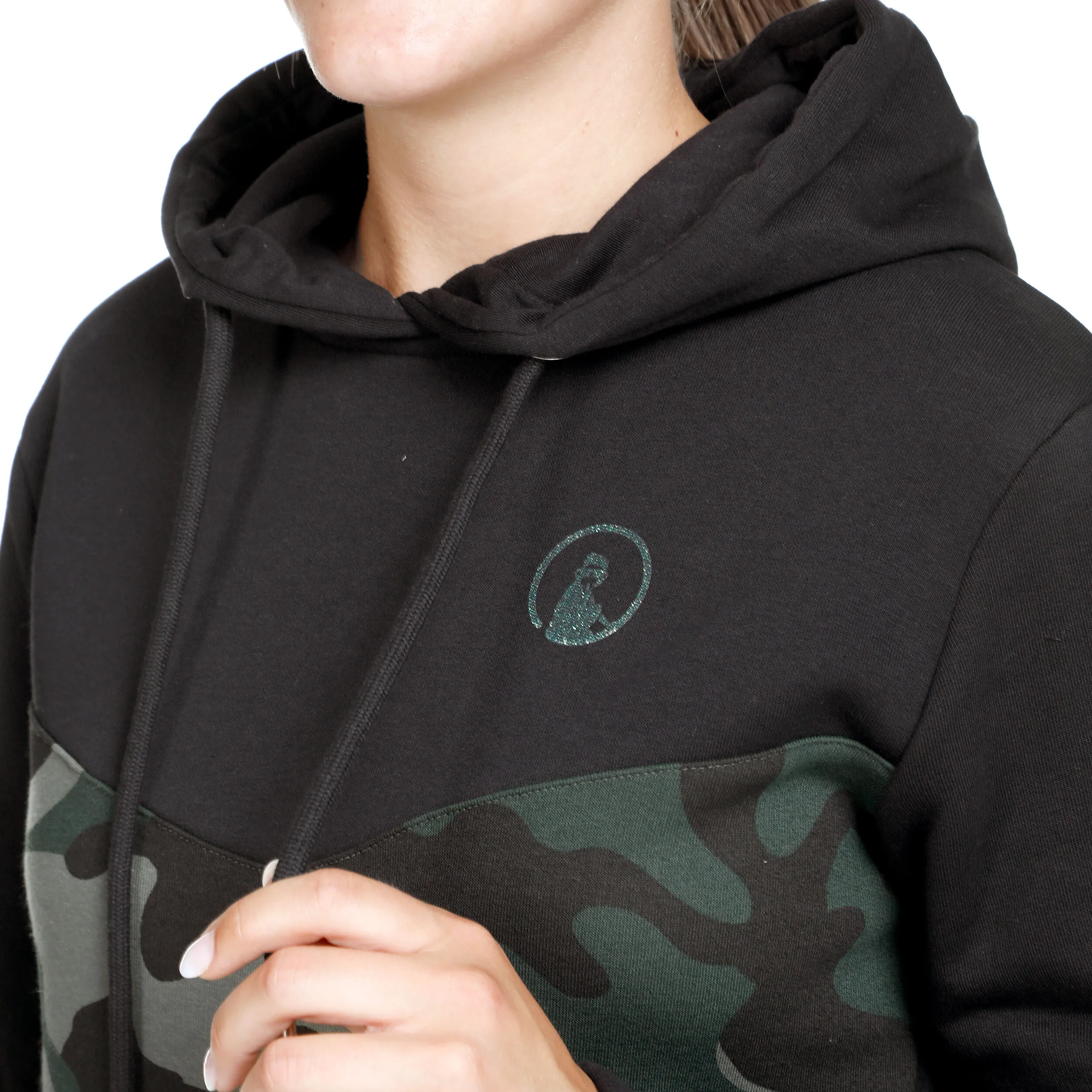 Camou Glitter Sudadera Con Capucha Mujeres
