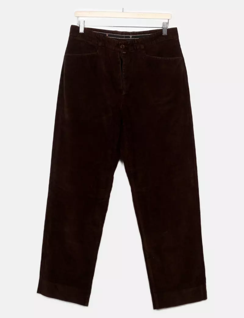 Caramelo Pantalones de tela Rectos