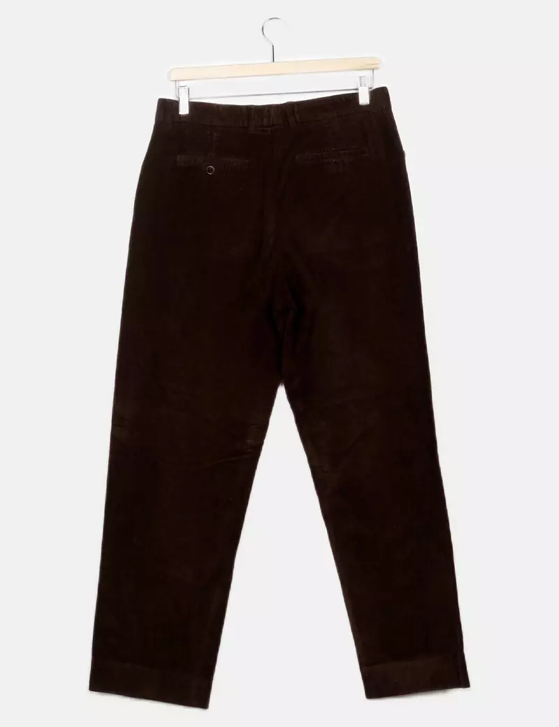 Caramelo Pantalones de tela Rectos