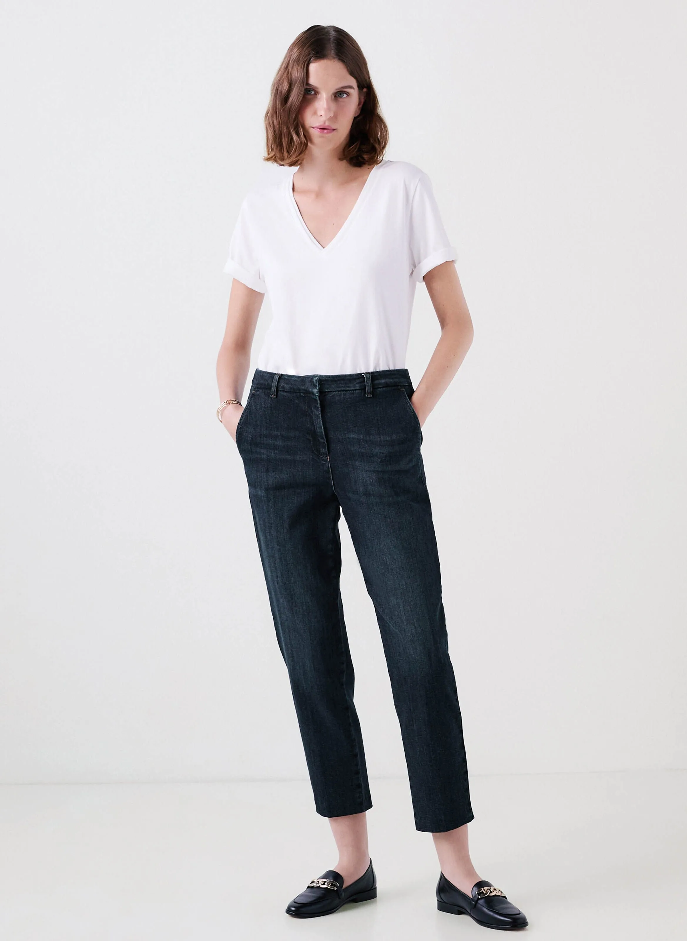 CAROLL PSIDIKO  PANTALóN RECTO ESTILO CIGARRILLO EN AZUL