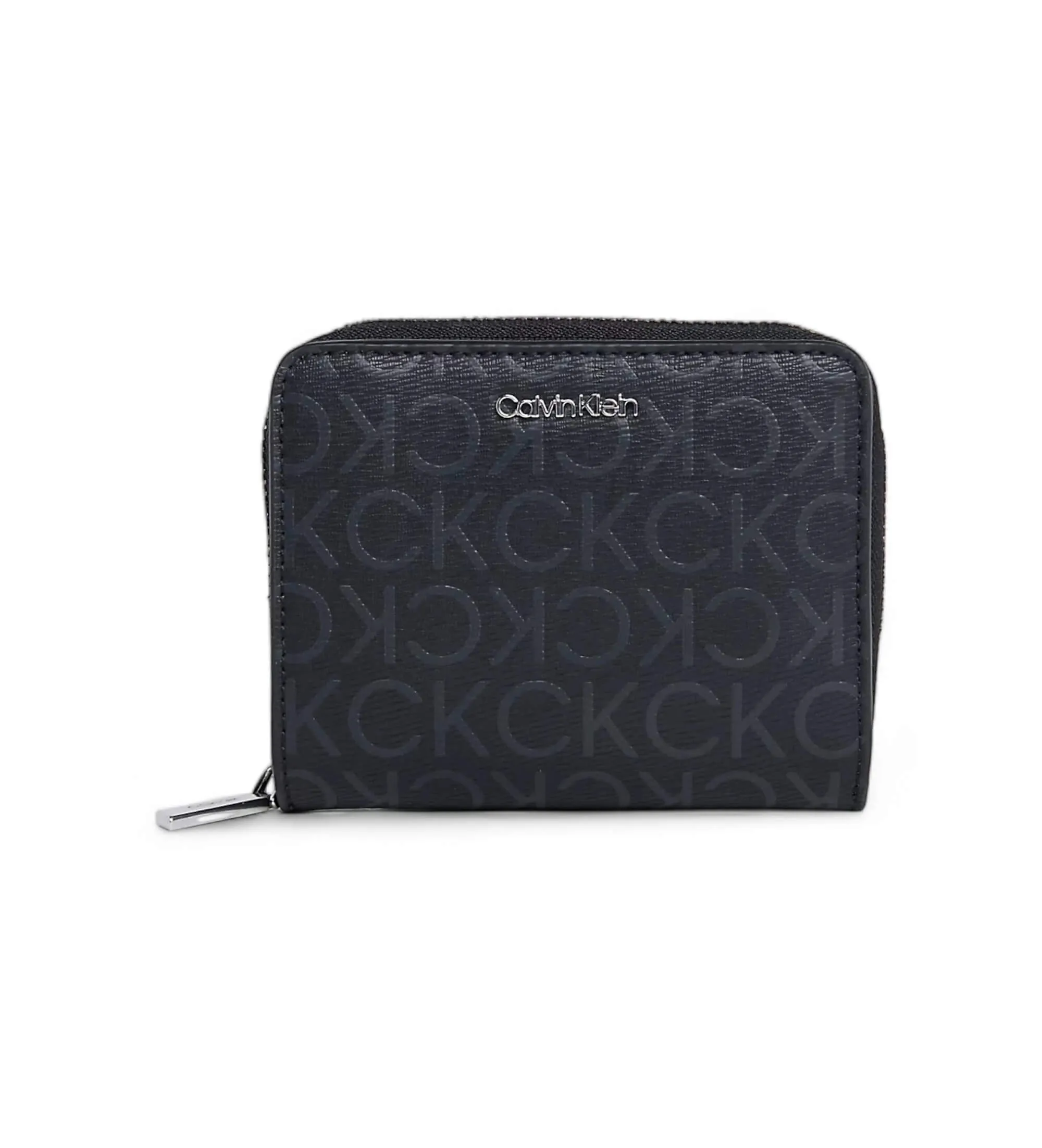 Cartera de piel con cremallera en el contorno con RFID negro