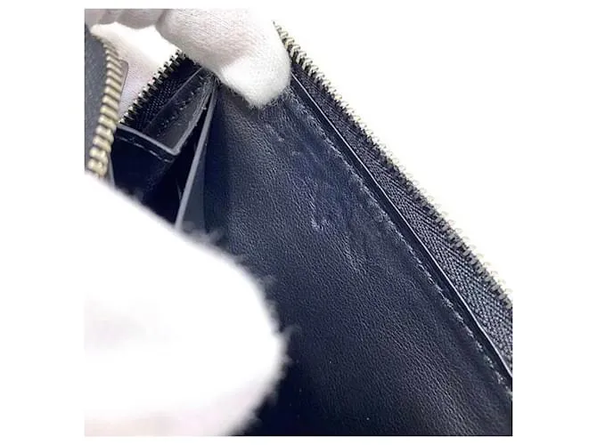 Cartera larga de cuero negro Bottega Veneta 
