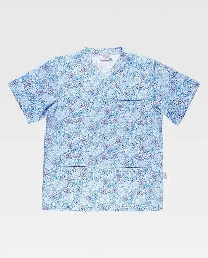 Casaca manga corta con bolso de pecho Unisex Estampado atomos