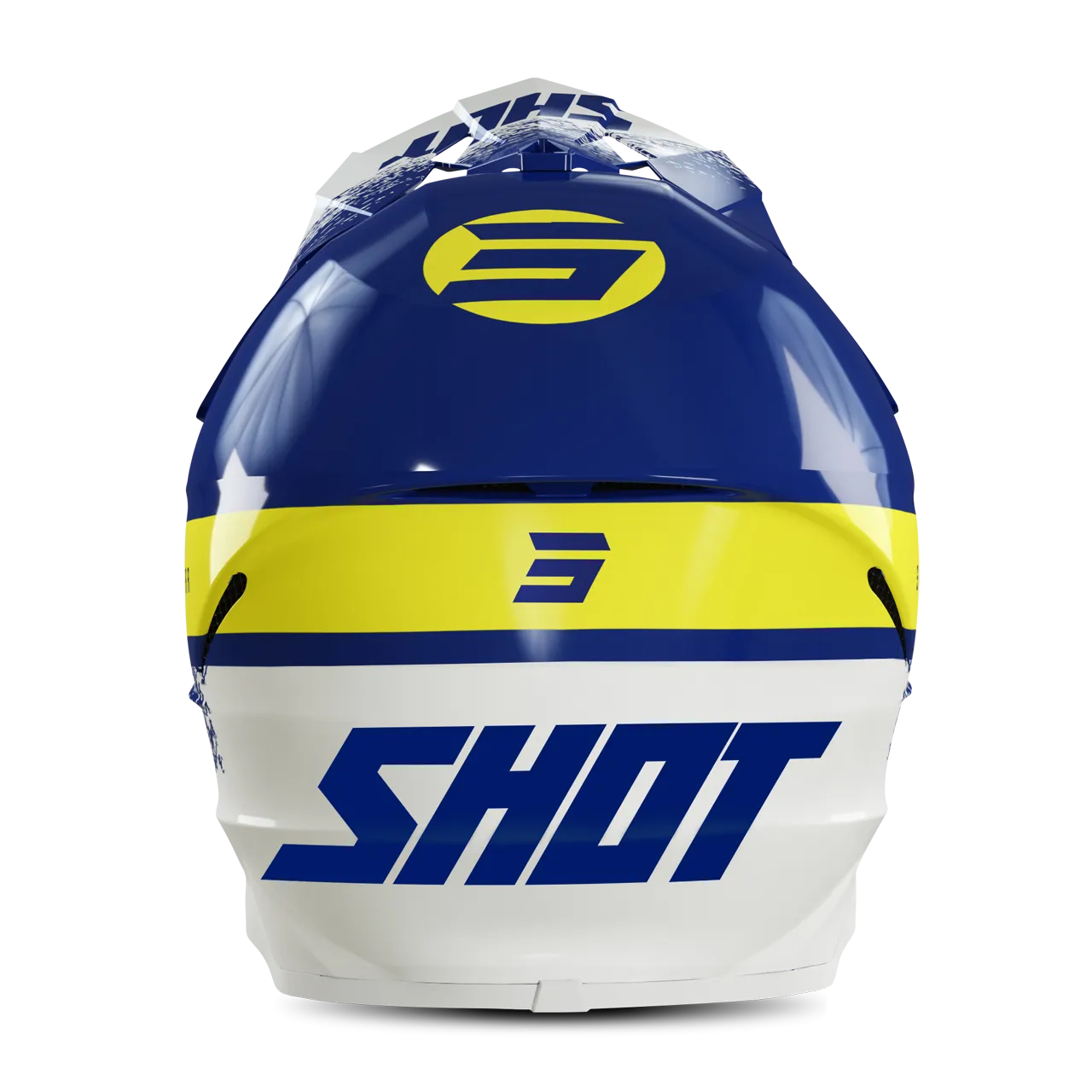 CASCO DE CROSS SHOT FURIOUS ROLL AZUL MARINOAMARILLO 