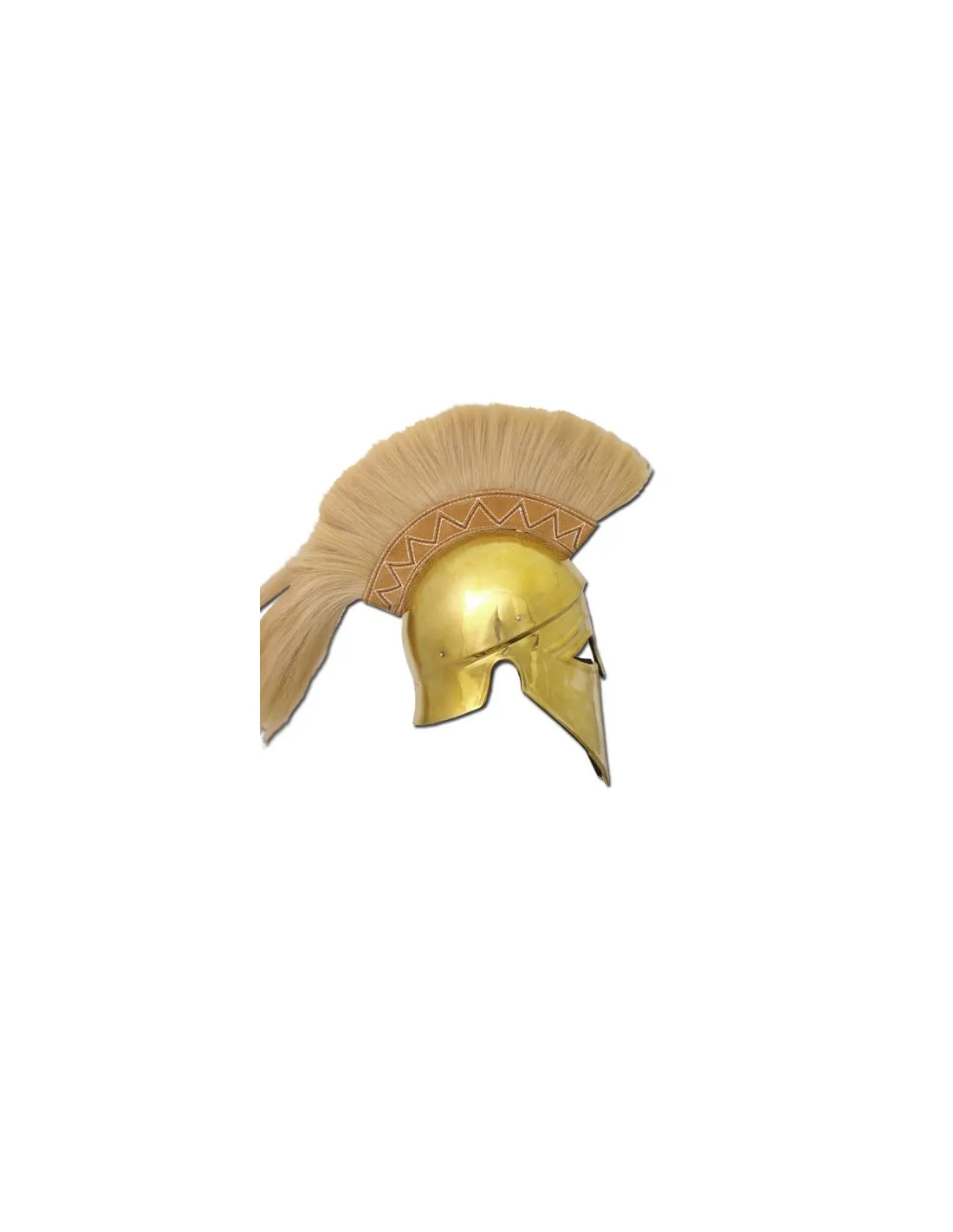 Casco griego corintio con penacho