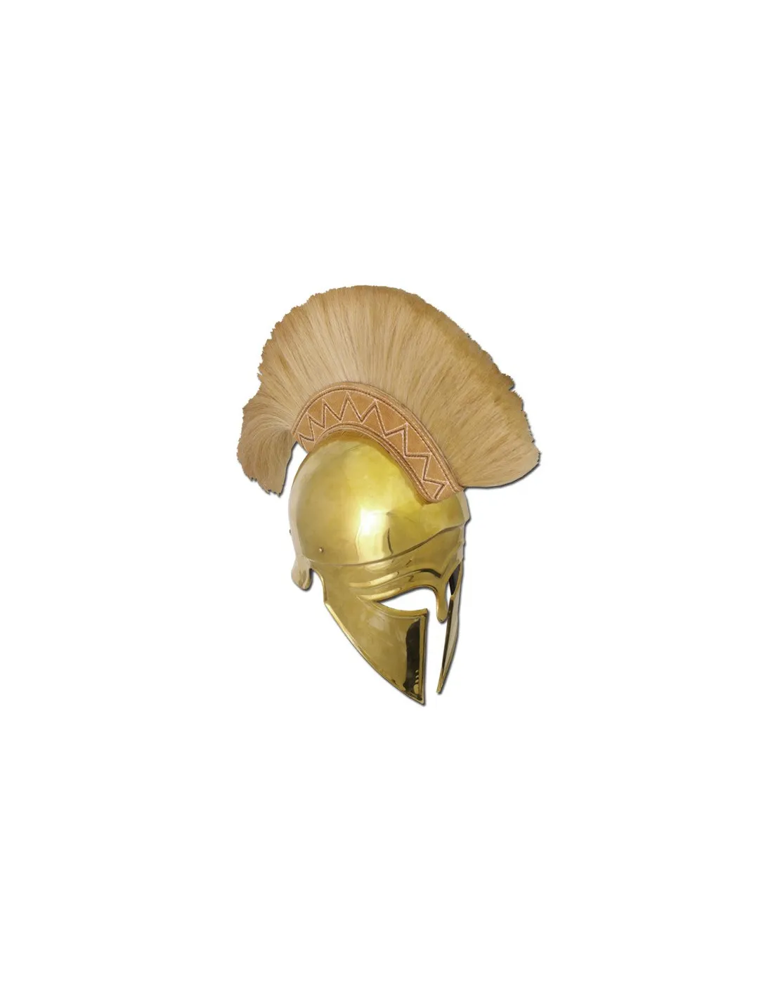 Casco griego corintio con penacho