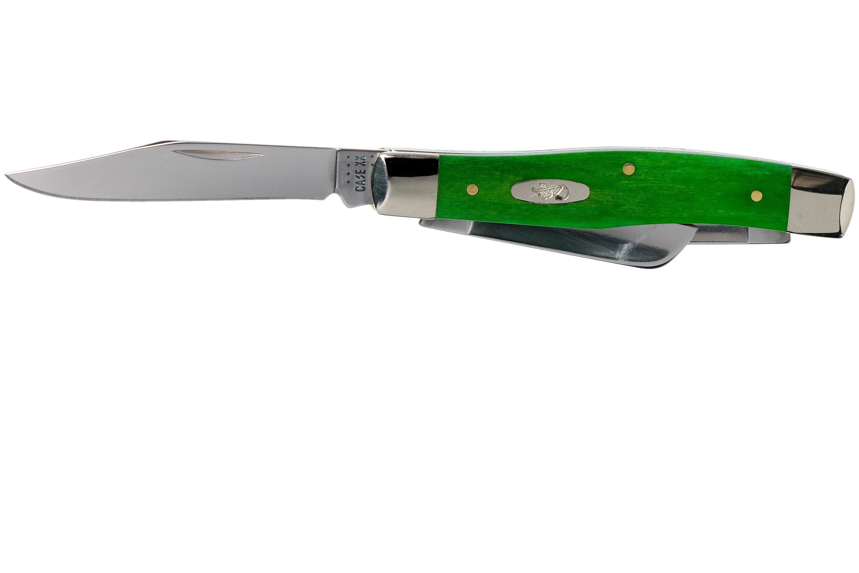 Case Medium Stockman Brilliant Green Bone, Smooth, 52821, 63032 SS navaja