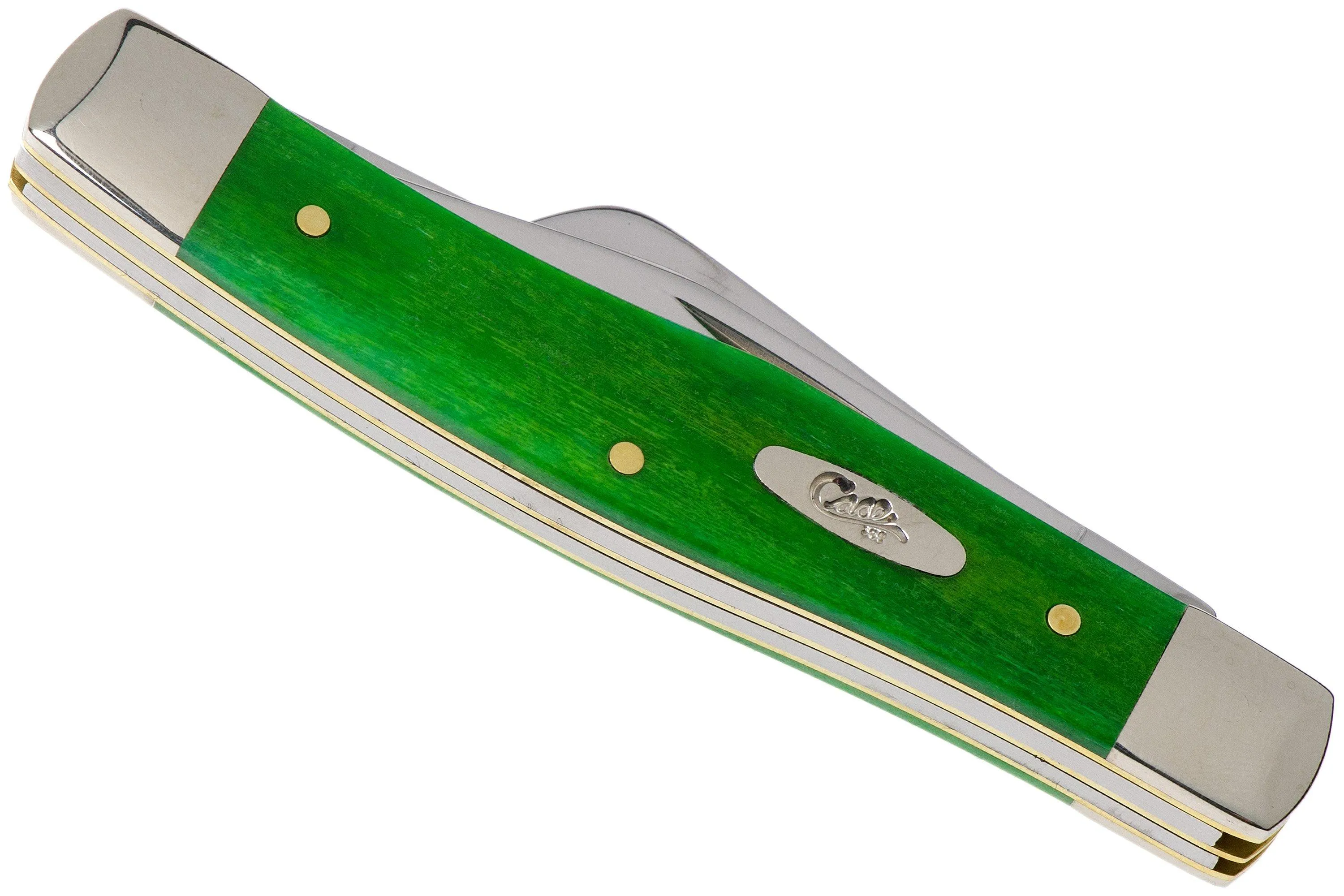 Case Medium Stockman Brilliant Green Bone, Smooth, 52821, 63032 SS navaja