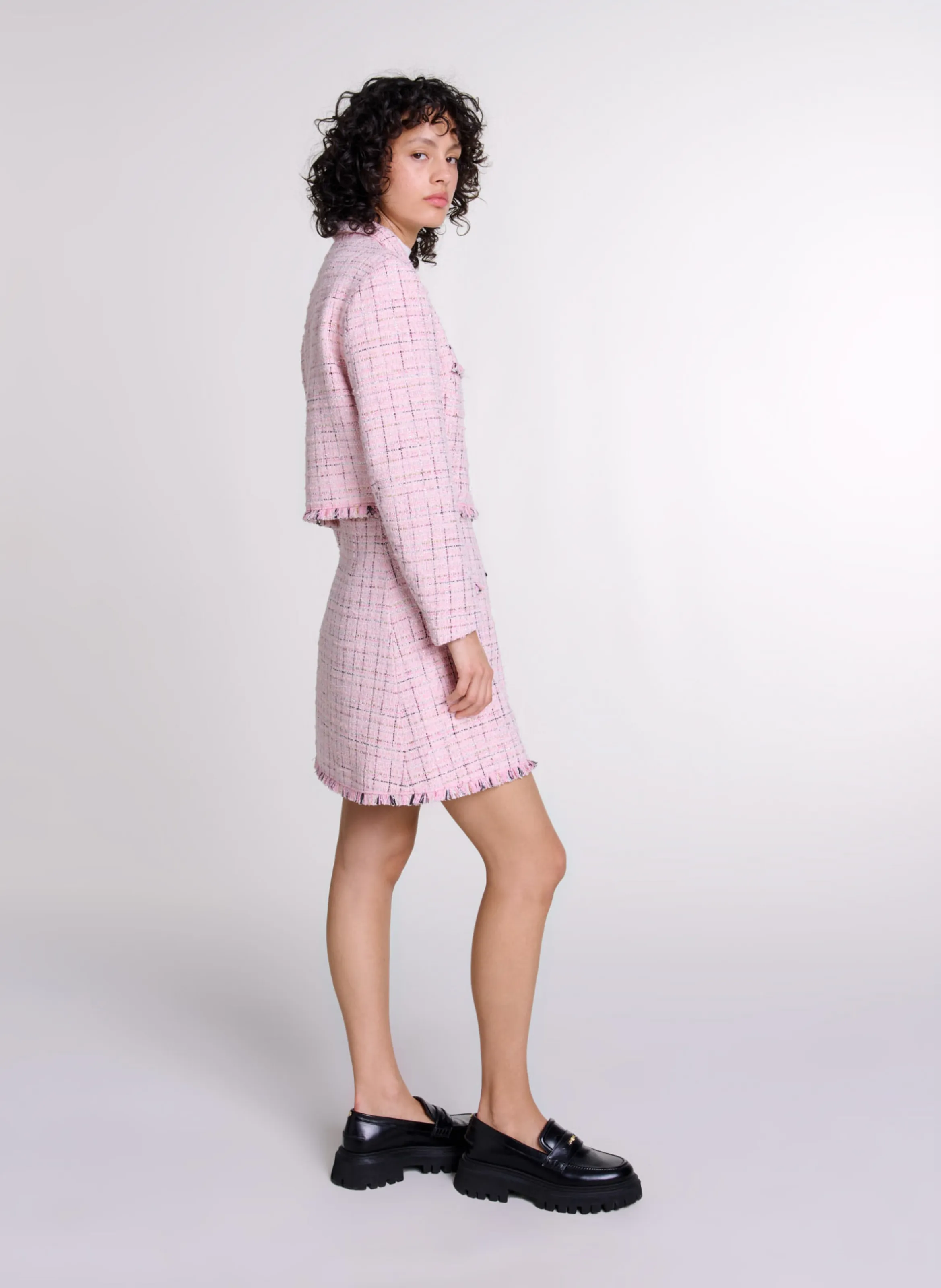 Cazadora de tweed en rosa