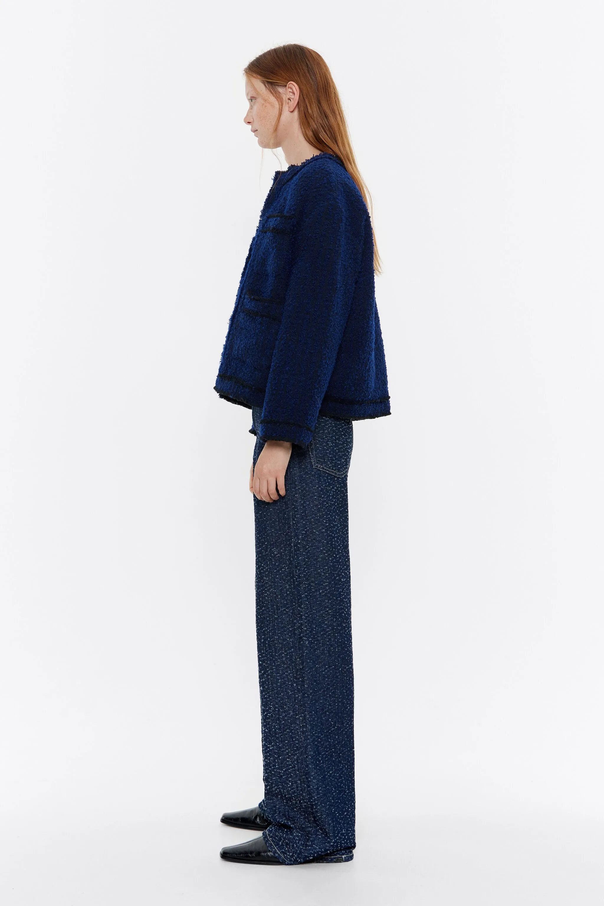 Cazadora tweed reversible marino