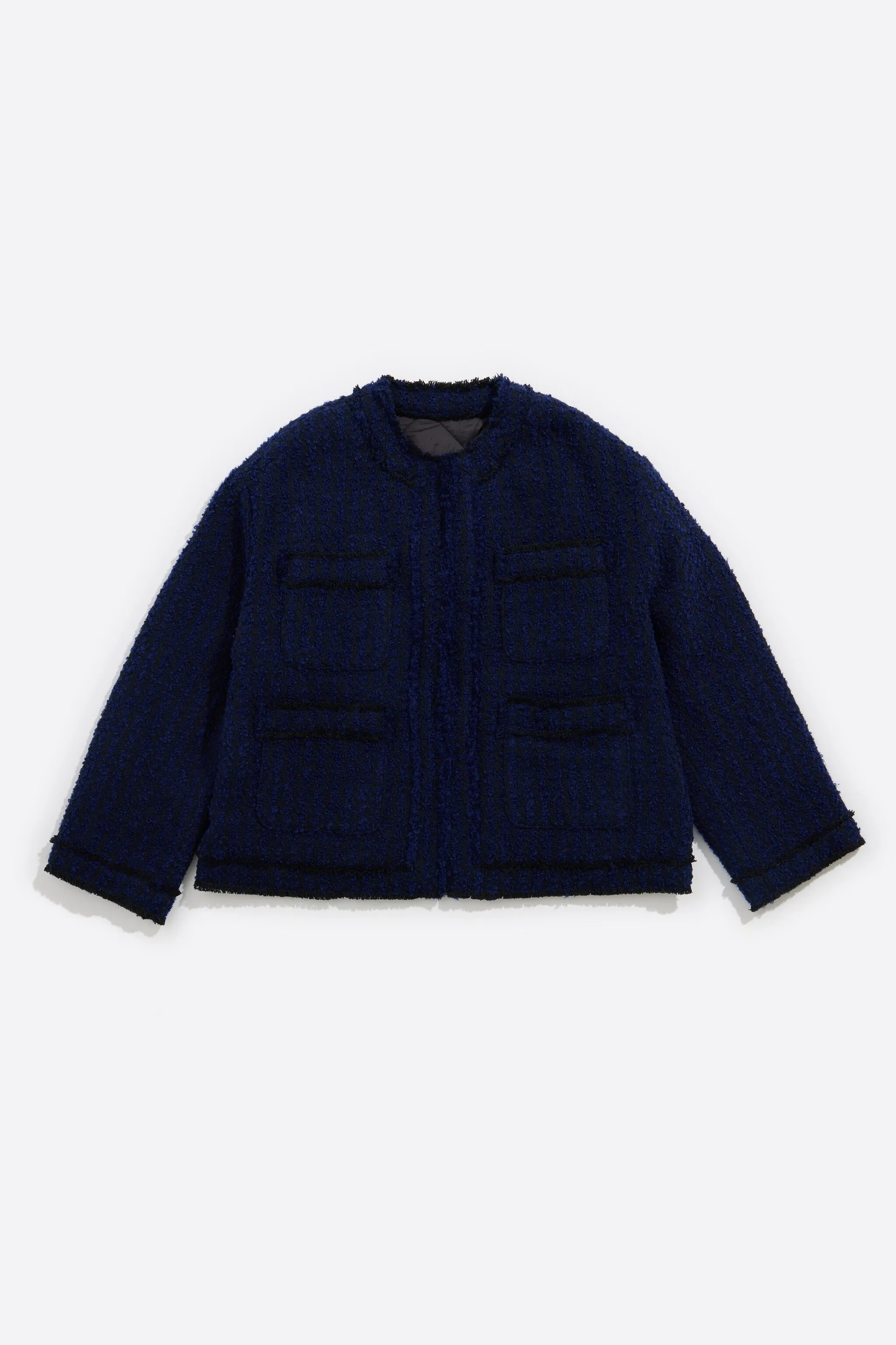 Cazadora tweed reversible marino