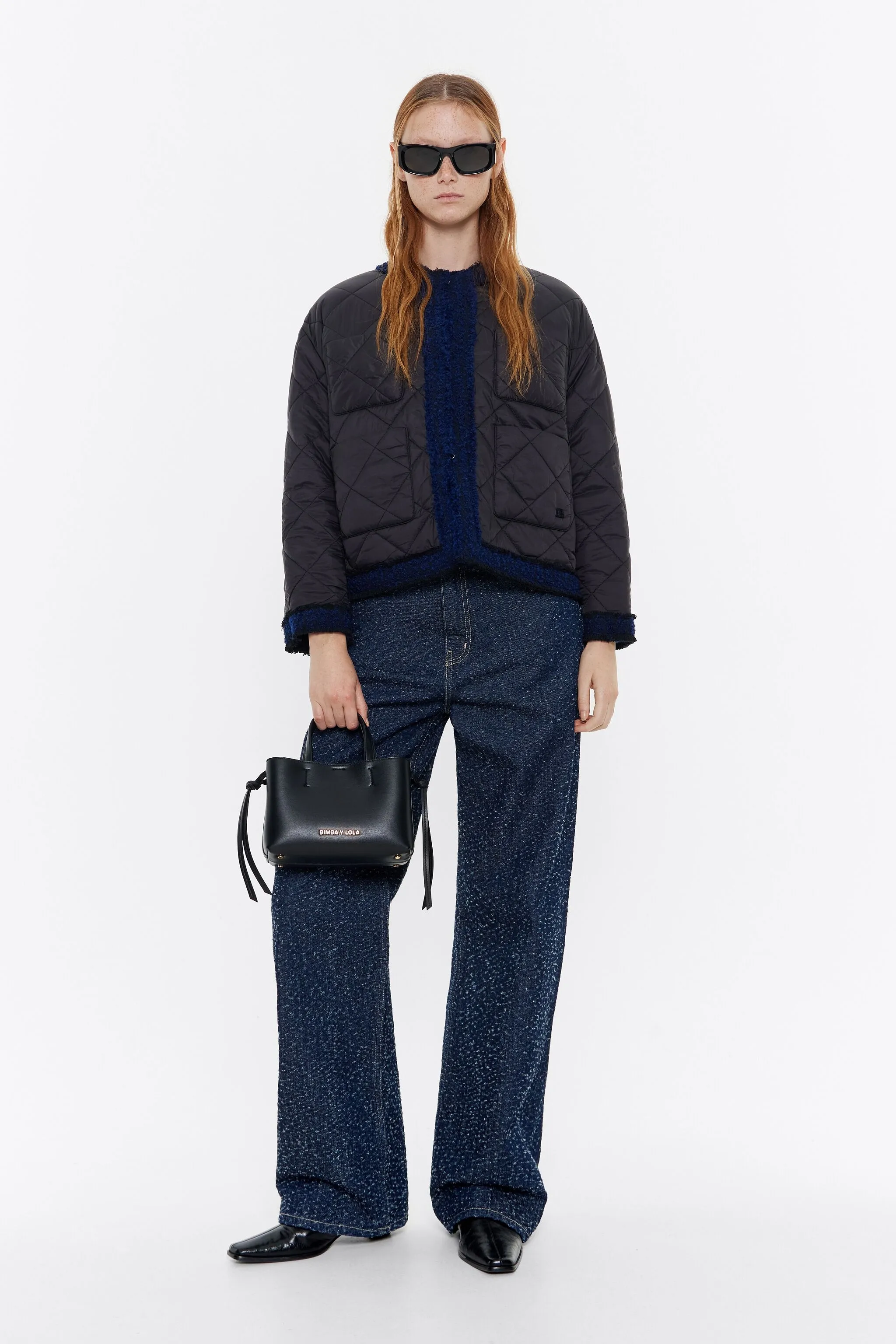 Cazadora tweed reversible marino