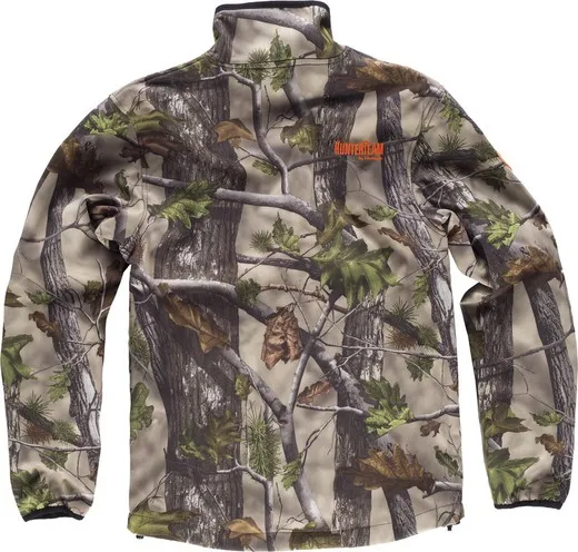 Cazadora workshell con estampado Camuflaje Bosque Verde