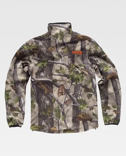 Cazadora workshell con estampado Camuflaje Bosque Verde