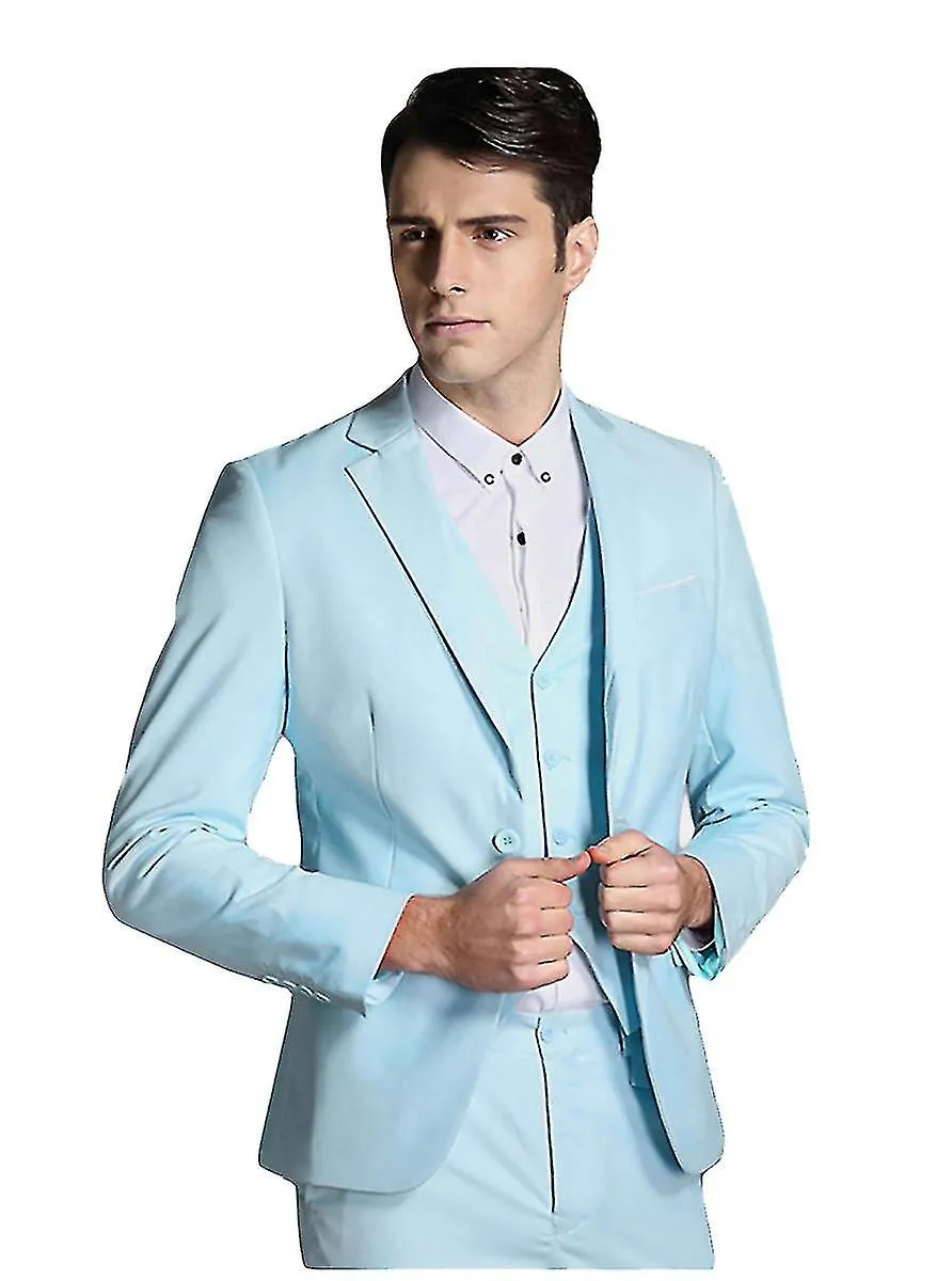 Cena de boda para hombres 3 piezas Traje Blazer Chaleco Pantalones 9 colores