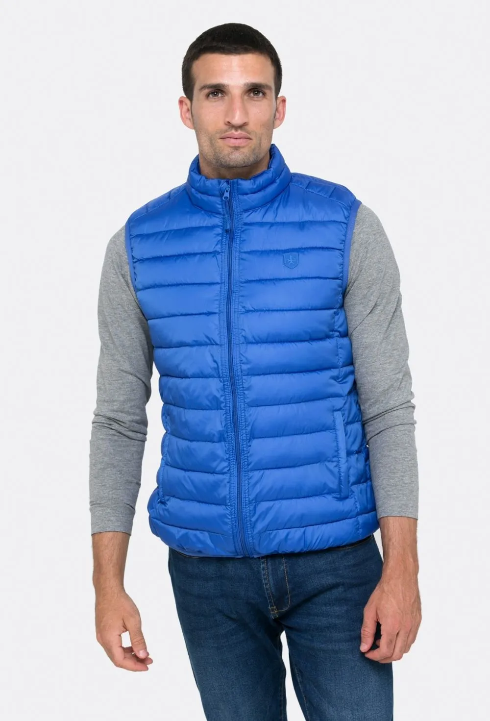 Chaleco acolchado clásico de hombre color azul