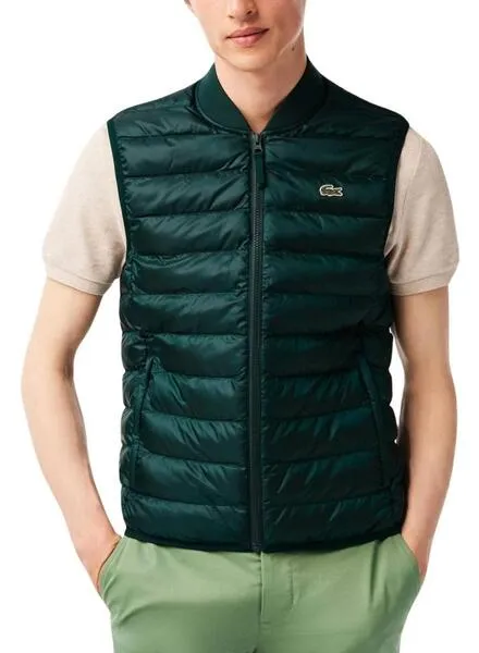 Chaleco Lacoste Acolchado Verde Para Hombre 