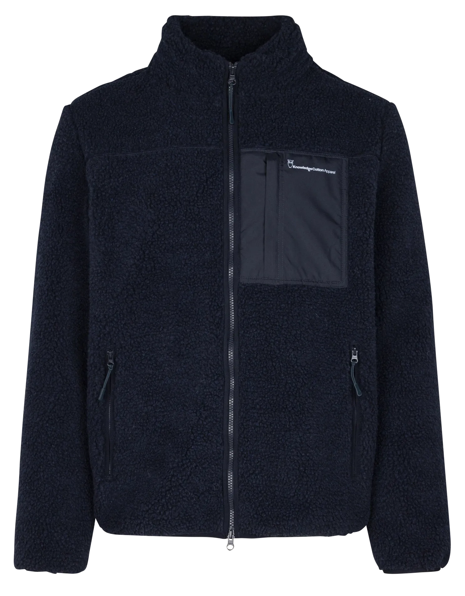 Chaqueta con cuello alto de polar en azul