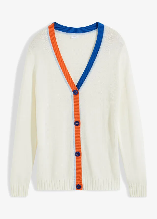 CHAQUETA DE PUNTO BLANCO CREMANARANJAAZUL áRTICO