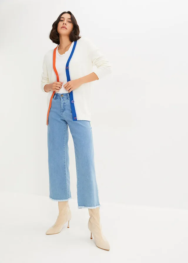 CHAQUETA DE PUNTO BLANCO CREMANARANJAAZUL áRTICO