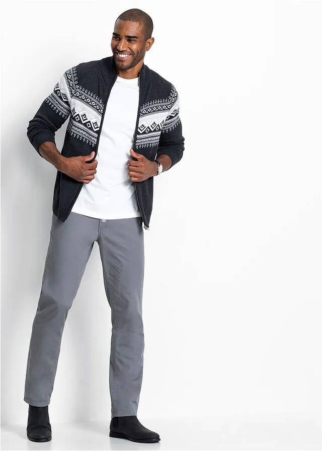 Chaqueta de punto con estampado invernal Gris oscuro jaspeado