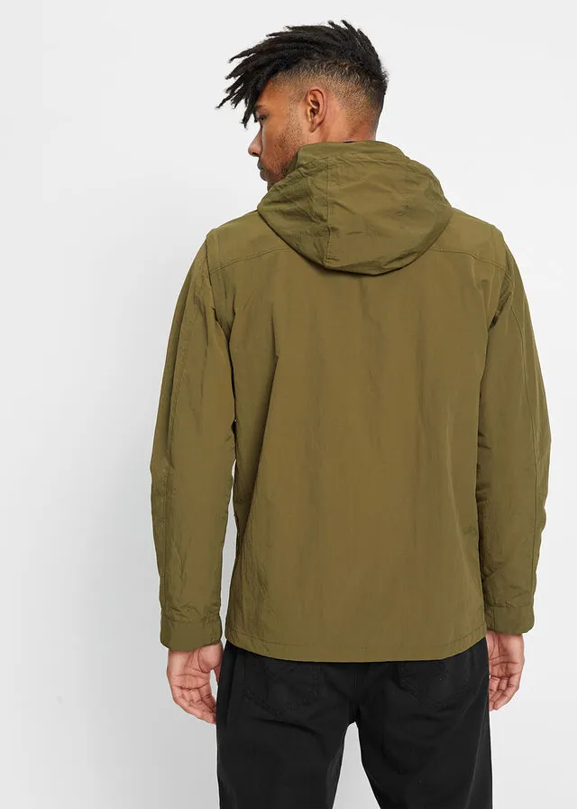 Chaqueta funcional 2 en 1 con mangas desmontables Verde oliva oscuro