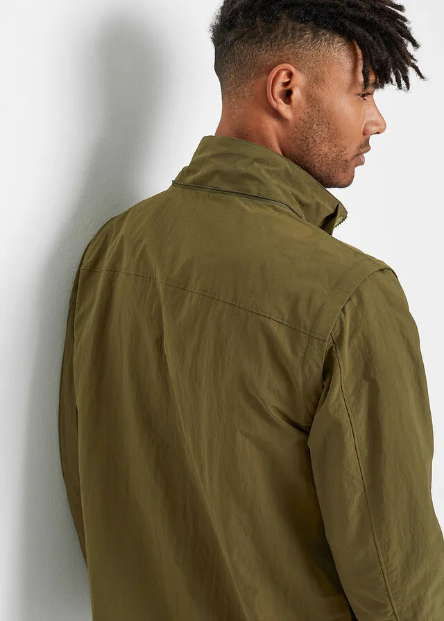 Chaqueta funcional 2 en 1 con mangas desmontables Verde oliva oscuro