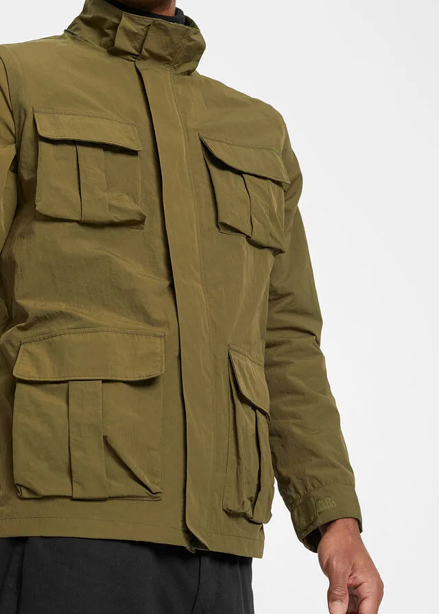 Chaqueta funcional 2 en 1 con mangas desmontables Verde oliva oscuro