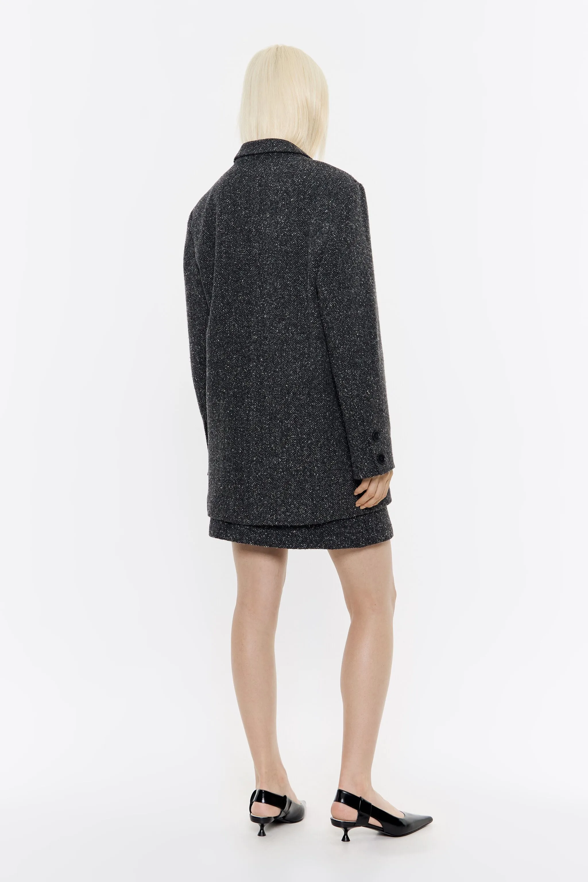 Chaqueta sastre cruzada gris