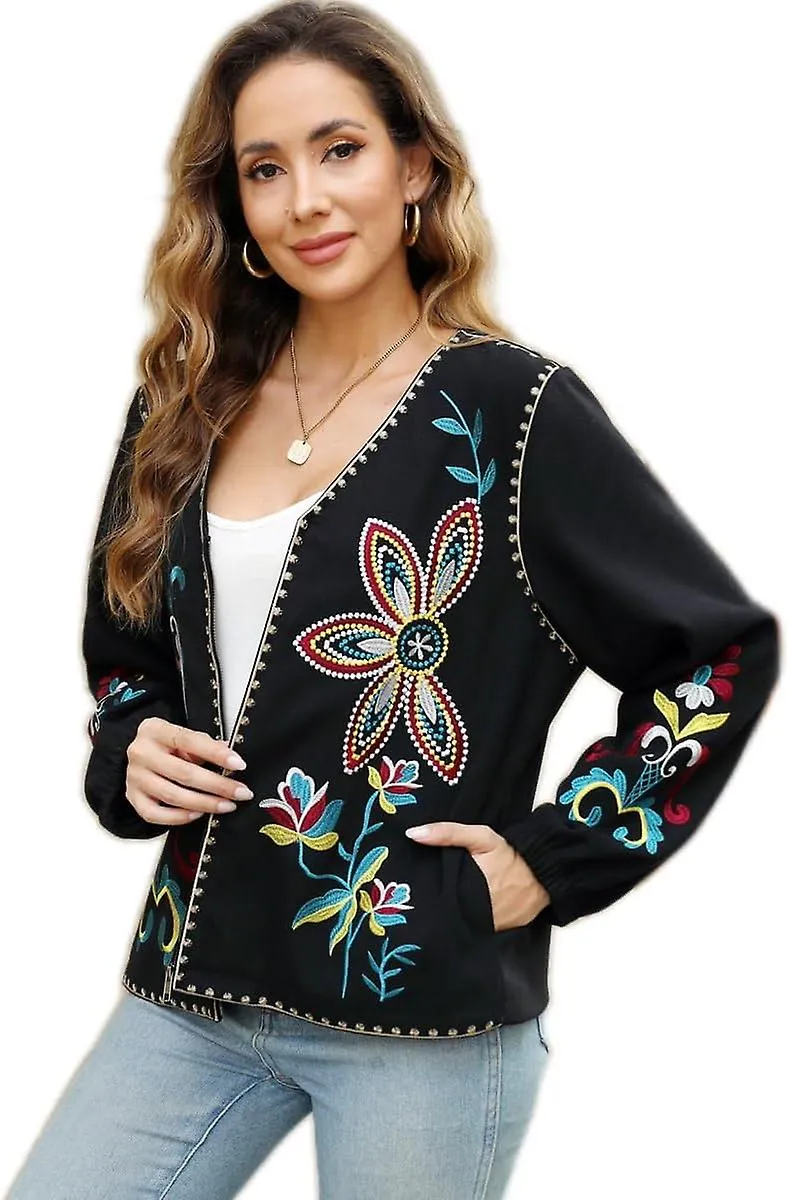 Chaqueta vintage de las mujeres Hermosa chaqueta boho bordada para damas Tradicional hermosa chaqueta floral regalos para su bla
