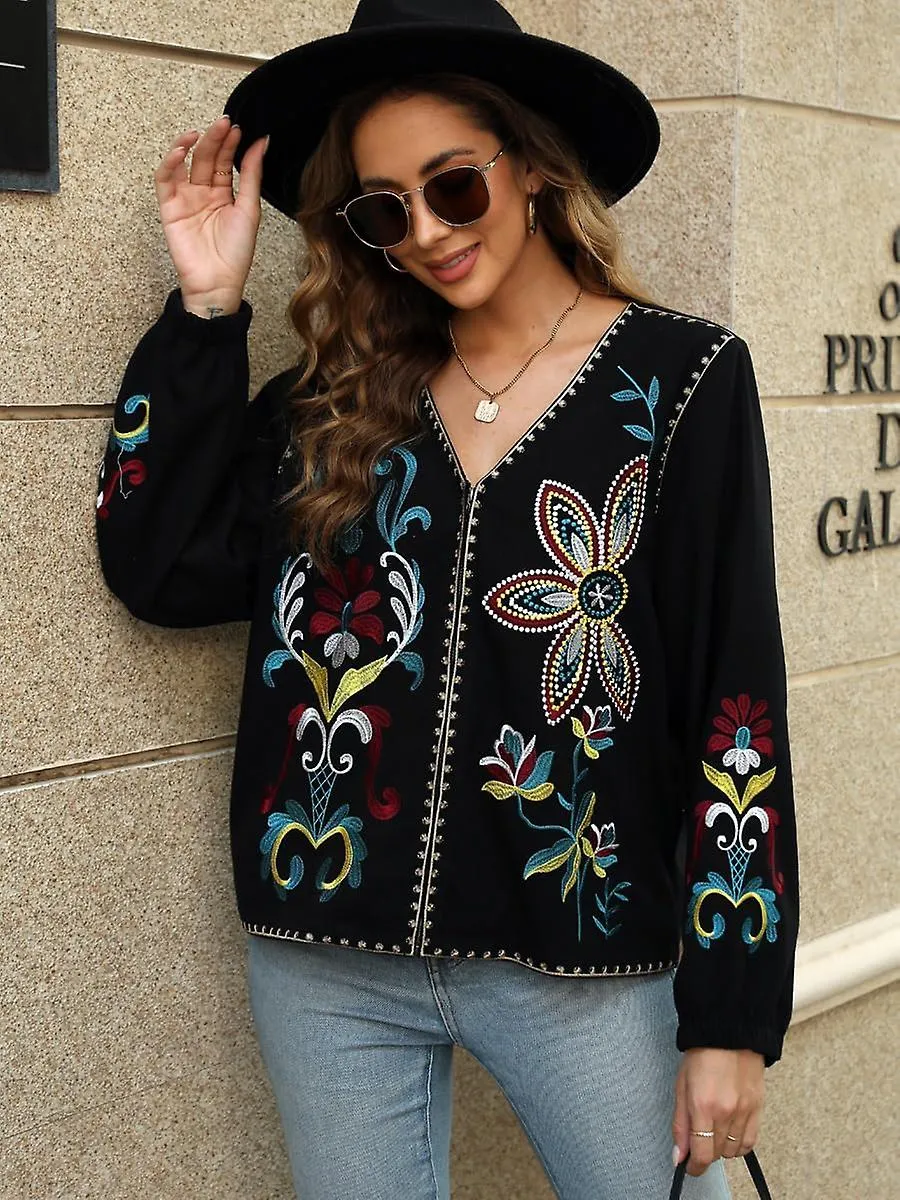 Chaqueta vintage de las mujeres Hermosa chaqueta boho bordada para damas Tradicional hermosa chaqueta floral regalos para su bla