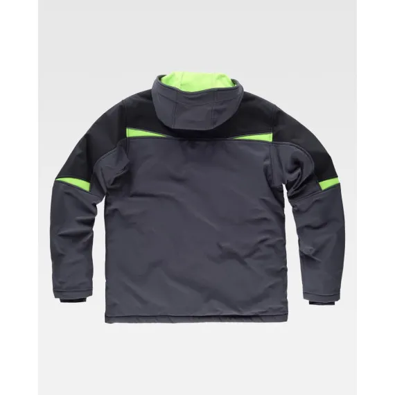 Chaqueta Workshell acolchada, tricolor, con detalles reflectantes y canesús WF2758