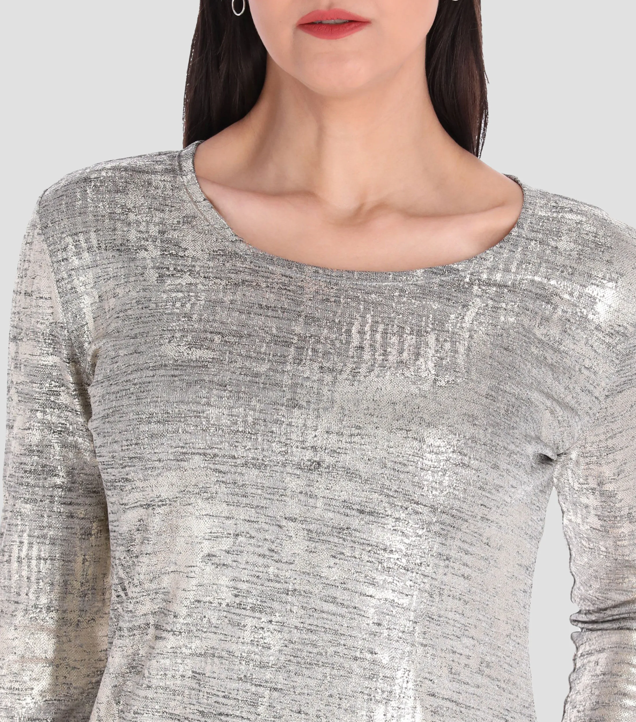 Charme Blusa en punto metálico manga 3,4 Petite Mujer