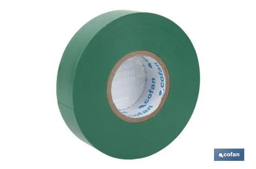Cinta Aislante 180 Micras | Color verde | Resistente al voltaje, al calor y a diferentes ácidos y alcalinos